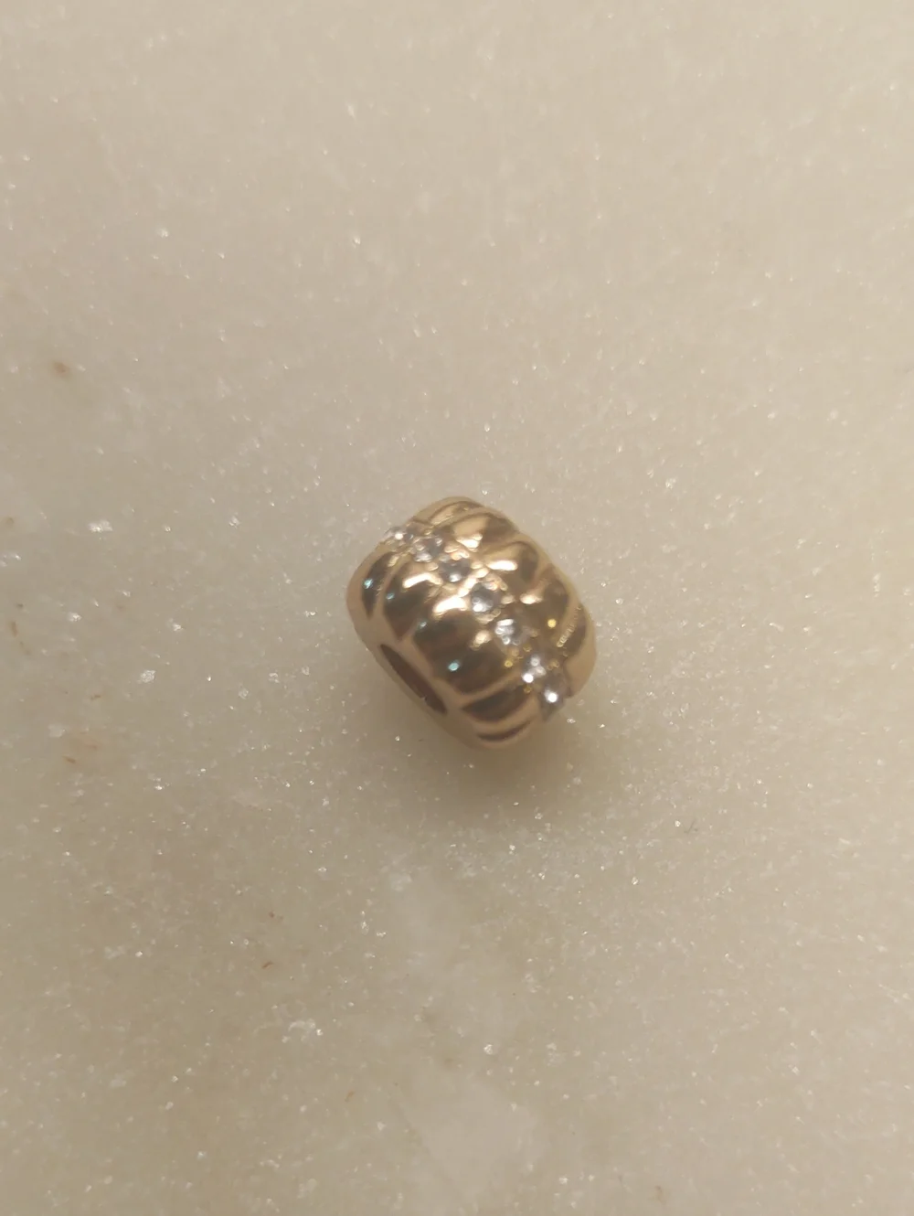 Brighton Gold Glamour Stopper Bead With Row Of Swarovski Crystals